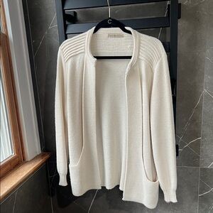 Elegant Cream Open-Front Sweater